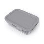 Large Divided Glass Food Storage Container, Blue