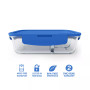 Large Divided Glass Food Storage Container, Blue