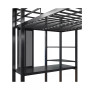 Alix Twin Metal Loft Bed with Desk