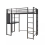Alix Twin Metal Loft Bed with Desk