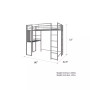 Alix Twin Metal Loft Bed with Desk