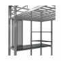 Alix Twin Metal Loft Bed with Desk