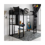 Alix Twin Metal Loft Bed with Desk