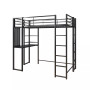 Alix Twin Metal Loft Bed with Desk