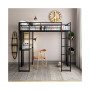 Alix Twin Metal Loft Bed with Desk