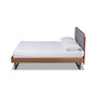 Natalia Mid-Century Modern Fabric Upholstered Queen Size Platform Bed