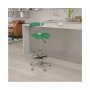 Vibrant Chrome Drafting Stool with Tractor Seat