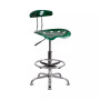 Vibrant Chrome Drafting Stool with Tractor Seat