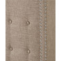 Amelina Tufted Beige Linen Nailhead Wingback Headboard, Full