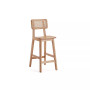 Versailles 2-Piece Ash Wood and Natural Cane Counter Height Bar Stool
