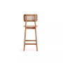 Versailles 2-Piece Ash Wood and Natural Cane Counter Height Bar Stool