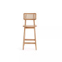 Versailles 2-Piece Ash Wood and Natural Cane Counter Height Bar Stool