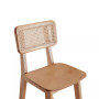 Versailles 2-Piece Ash Wood and Natural Cane Counter Height Bar Stool