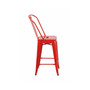 24'' High Red Metal Indoor-Outdoor Counter Height Stool