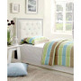 Maria Faux Leather Upholstered Headboard Tufted Crystals Rhinestone, Full/Queen
