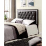 Maria Faux Leather Upholstered Headboard Tufted Crystals Rhinestone, Full/Queen