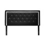 Maria Faux Leather Upholstered Headboard Tufted Crystals Rhinestone, Full/Queen