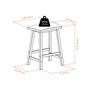 Katashi 23.78" Wood Fan Shape Counter Stool