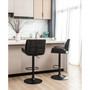 Set of 2 Mid-Century Modern Adjustable Height Swivel Bar Stool