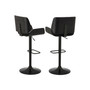 Set of 2 Mid-Century Modern Adjustable Height Swivel Bar Stool