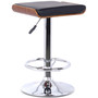 Java Barstool in Chrome finish with Walnut wood and Cream Faux Leather