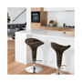 2 Piece Adjustable Saddle Seat Wicker Bar Stool in Brown with Chrome Base