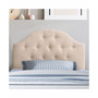 Calera Diamond Button Tufted Fabric Arched Panel Headboard, Single/Twin