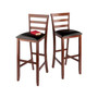 Simone 2-Piece Wood Cushion Ladder-Back Bar Stool Set