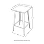 41.25" H Steel Bar Table with Solid Elm Wood Top