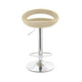 2 Piece Adjustable Rattan Barstool in Tan with Chrome Base