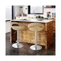 2 Piece Adjustable Rattan Barstool in Tan with Chrome Base