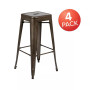 4 Pack Stackable 30" High Metal Indoor Barstool