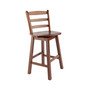 Transitional Scalera Ladder-back Swivel Seat Counter Stool, Walnut