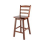 Transitional Scalera Ladder-back Swivel Seat Counter Stool, Walnut