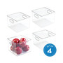 Plastic Fridge and Pantry Storage Bins, Organizer Container, Set of 4