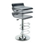 Single Airlift Swivel Stool with Black Leather Seat