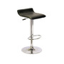 Single Airlift Swivel Stool with Black Leather Seat