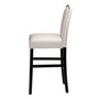 Set of 2 Leatherette Barchair with Studded Decoration and Solid Rubberwood Legs