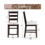 Set of 2 Upholstered Bar Stools 24'' Rubber Wood Dining Chairs with High Back