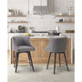 Mateo 26.5" Fabric Swivel Counter Stool