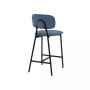 Rococo Faux Leather and Metal Counter Height Bar Stool