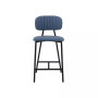 Rococo Faux Leather and Metal Counter Height Bar Stool