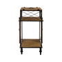 American Art Decor Rustic Barn Door Rolling Bar Cart