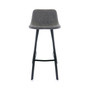 Faux Leather Bar Stool in Gray with Black Legs