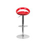 Contemporary Plastic Adjustable Height Bar Stool with Chrome Base