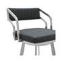 Scranton Swivel Modern Metal and Faux Leather Bar and Counter Stool