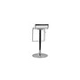 Contemporary White Plastic Adjustable Height Barstool with Chrome Drop Frame