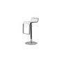 Contemporary White Plastic Adjustable Height Barstool with Chrome Drop Frame