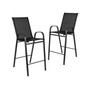 Brazos Series Stackable Outdoor Patio Barstool with Metal Frame, Black - 2 Pack