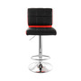 2 Piece Adjustable Faux Leather Two Toned Bar Stool in Black and Red